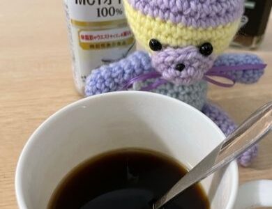 編み物のお供、バターコーヒー